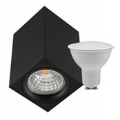 Opbouwspot vierkant zwart Ø 60 x 100mm – GU10 – 1812ZWART vierkant