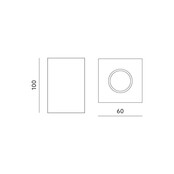 Opbouwspot vierkant zwart Ø 60 x 100mm – GU10 – 1812ZWART vierkant