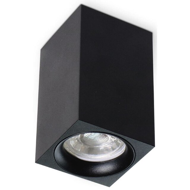 Opbouwspot vierkant zwart Ø 60 x 100mm – GU10 – 1812ZWART vierkant