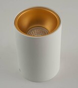 Opbouwspot rond wit met goud Ø 97 x 140mm – GU10 – 1811WITGOUD KIVI