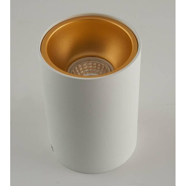 Opbouwspot rond wit met goud Ø 97 x 140mm – GU10 – 1811WITGOUD KIVI