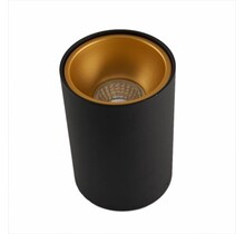 Opbouwspot rond zwart met goud Ø 97 x 140mm – GU10 – 1811ZWARTGOUD KIVI
