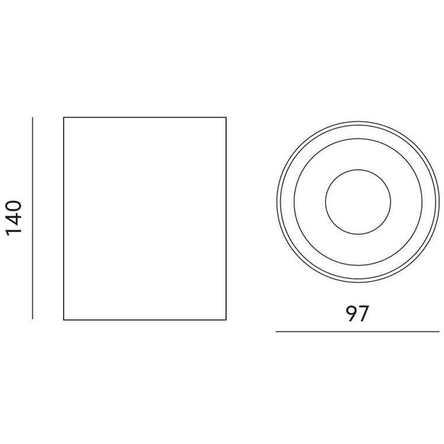 Opbouwspot rond zwart met goud Ø 97 x 140mm – GU10 – 1811ZWARTGOUD KIVI