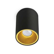 Opbouwspot rond zwart met goud Ø 97 x 140mm – GU10 – 1811ZWARTGOUD KIVI