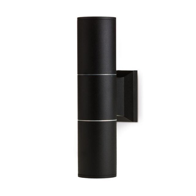 Waterdichte LED updown wandlamp voor buiten – zwart 65 x 260mm – GU10 – QUAZAR3 ZWART