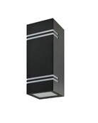 Waterdichte LED updown wandlamp voor buiten – zwart 85 x 250mm – GU10 – QUAZAR7 ZWART