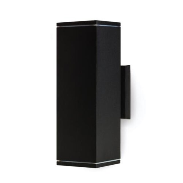 Waterdichte LED updown wandlamp voor buiten – zwart 90 x 270mm – GU10 – QUAZAR4 ZWART