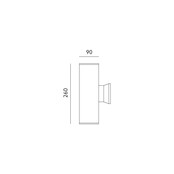 Waterdichte LED updown wandlamp voor buiten – zwart 90 x 270mm – GU10 – QUAZAR4 ZWART