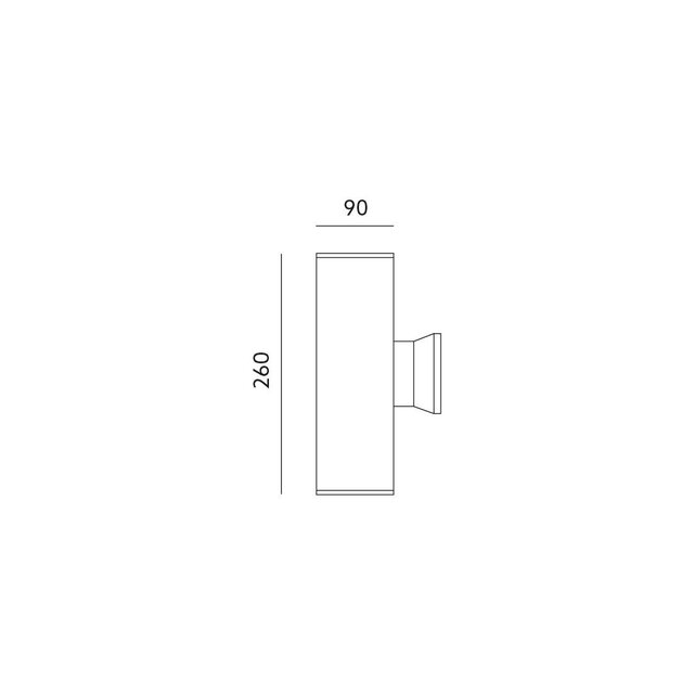 Waterdichte LED updown wandlamp voor buiten – zwart 90 x 270mm – GU10 – QUAZAR4 ZWART