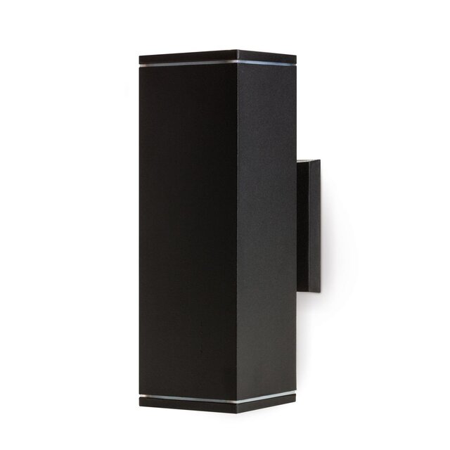 Waterdichte LED updown wandlamp voor buiten – zwart 90 x 270mm – GU10 – QUAZAR4 ZWART