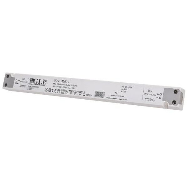 Luksus LED voeding SLIM LED voeding 100 watt 12 volt 8,34 Ampère – IP20 – compact - GTPC-100-12-S