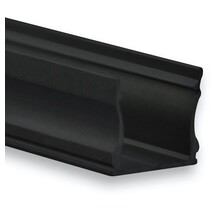 Zwart LED profiel met klikafdekking 17mm x 15,2mm - 06ZWART