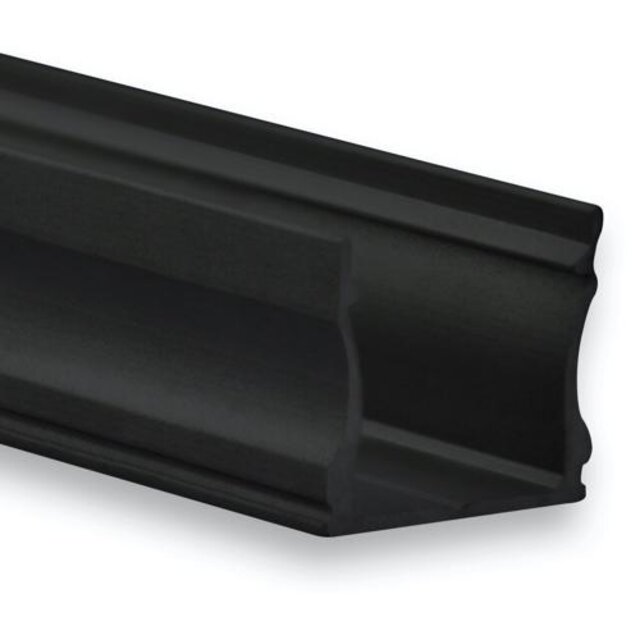 Zwart LED profiel met klikafdekking 17mm x 15,2mm - 06ZWART