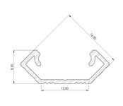 Wit LED hoekprofiel met afdekking 14mm x 8,5mm - C28WIT