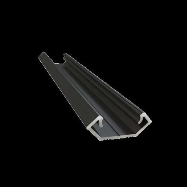Zwart LED hoekprofiel met afdekking 14mm x 8,5mm - C28ZWART
