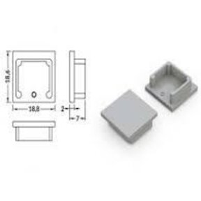 Eindkap voor LED profiel zonder kabeldoorvoer 20WIT