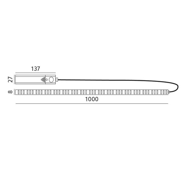 Luksus LED strips LED strip op batterij 1 meter / 100 cm - warm wit – 3000k – inclusief bewegingssensor