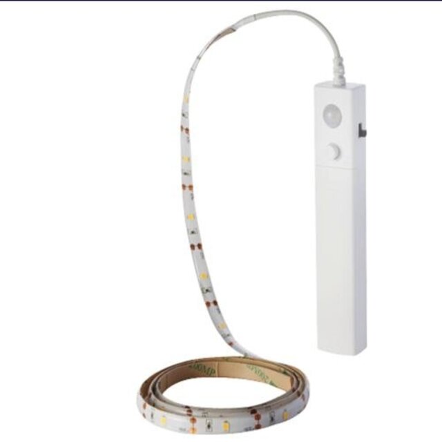 LED strip op batterij 1 meter / 100 cm - warm wit – 3000k – inclusief bewegingssensor