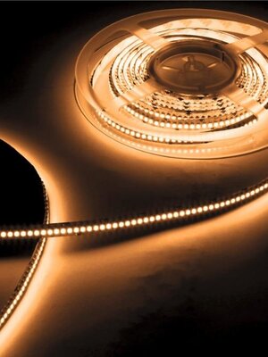 50 meter LED strip extra warm wit 9,6W 1020lm/meter 120x2835SMD 24VDC IP20 2700K