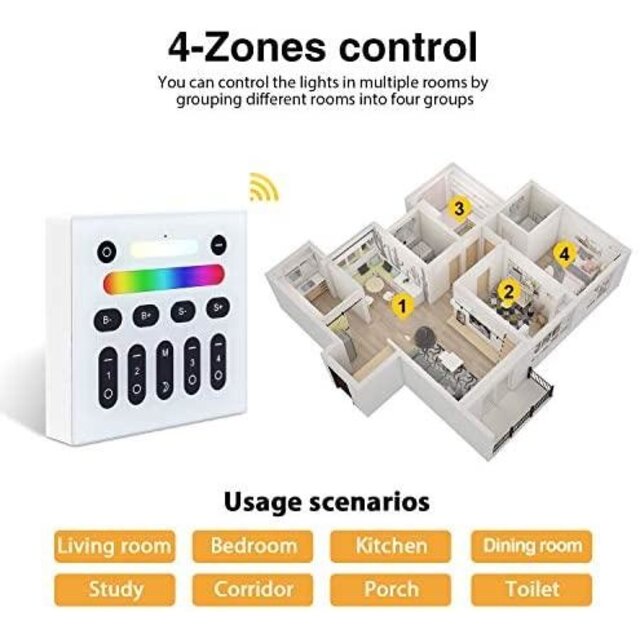 +Zigbee LED strip wanddimmer - 4 zones - smarthome compatible - Gledopto