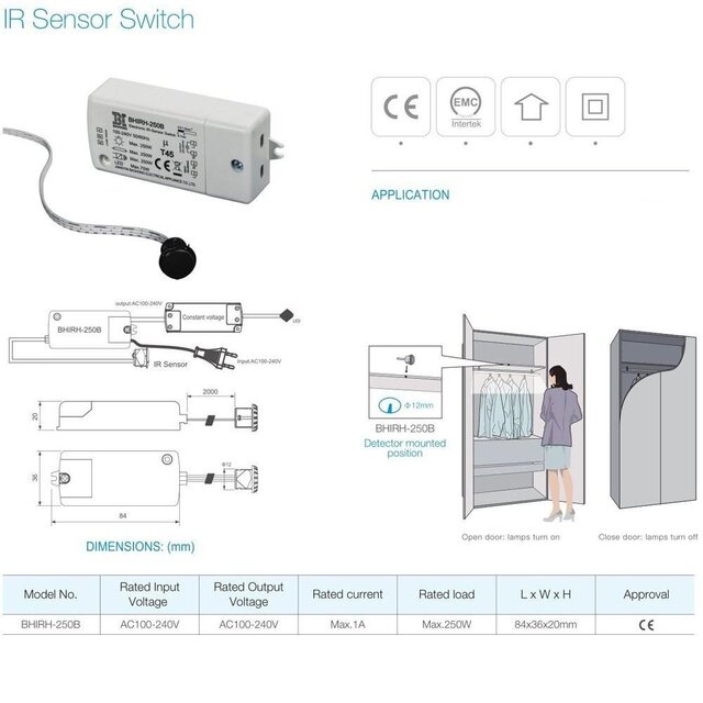 LED infrarood sensor met dubbele sensor – INFRAROOD sensor DUO – WDP-5B-IR