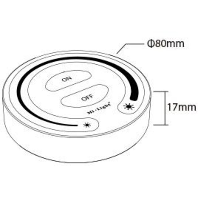 Enkel kleurige LED wanddimmer – Draadloos – Miboxer FUT087