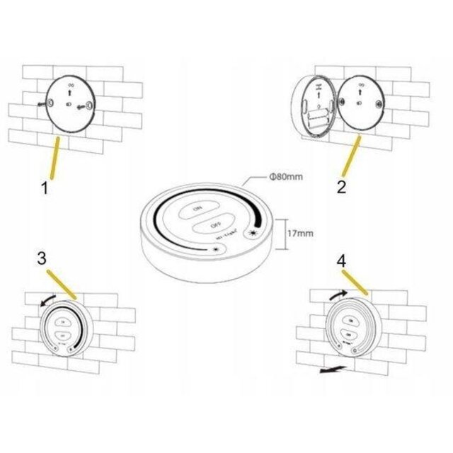Enkel kleurige LED wanddimmer – Draadloos – Miboxer FUT087