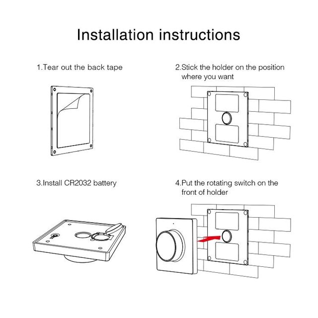 Draadloze AC TRIAC LED wanddimmer – Draadloze Fase afsnijding wanddimmer – Miboxer K1