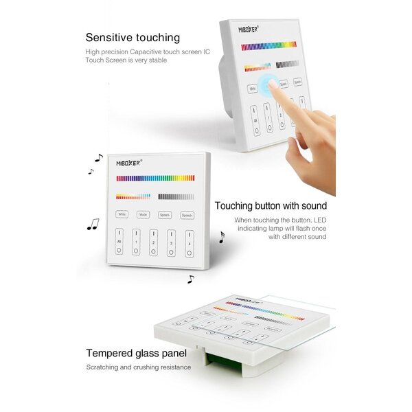 Miboxer DMX RGBCCT LED wanddimmer – DMX 512 en Draadloos MIBOXER – X5
