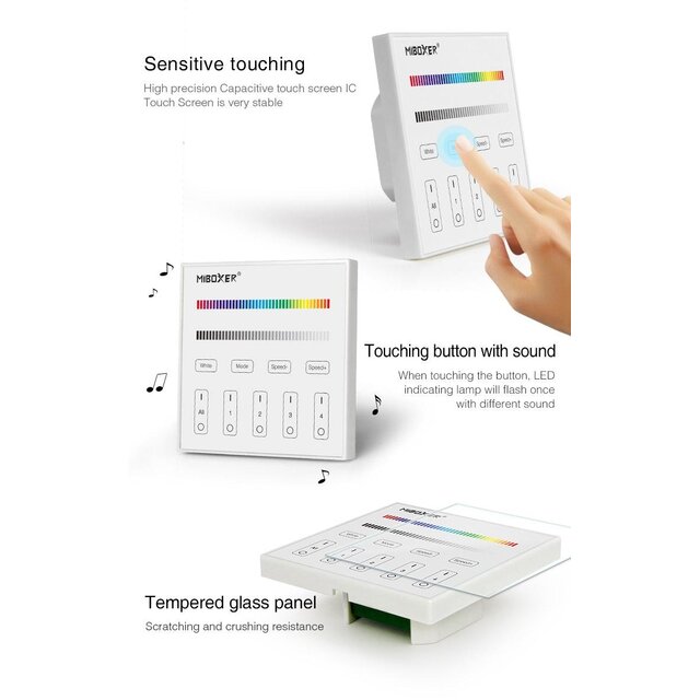DMX RGB LED wanddimmer – DMX 512 en Draadloos MIBOXER – X3