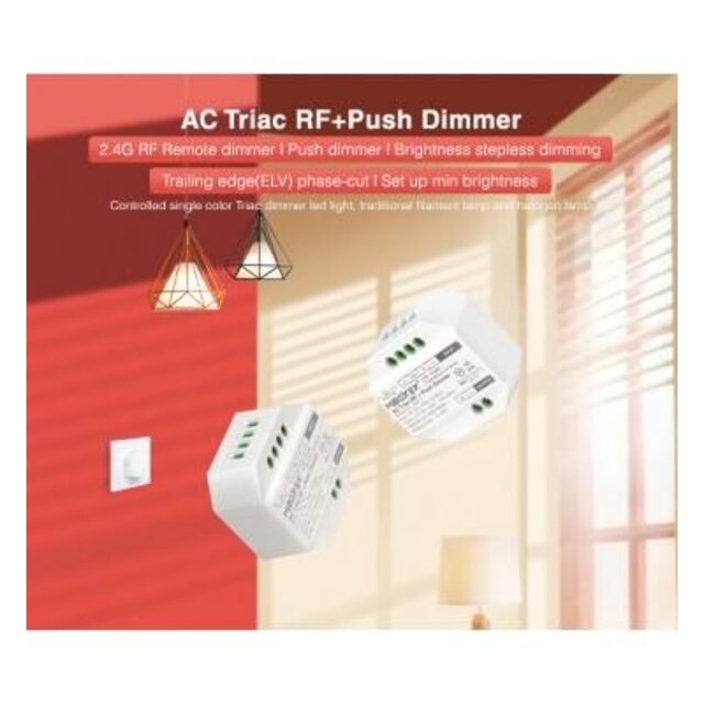 MiBoxer draadloze AC TRIAC LED dimmer – Draadloze Fase afsnijding Dimmer –  Miboxer TRI-C1ZR