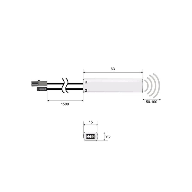 Infrarood LED kast schakelaar voor enkel kleurige LED strips – WUN-SO1-IR Zwart