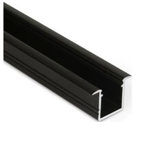 Zwart LED inbouw profiel met klikafdekking 18,80 mm x 12,00 mm – 03.1ZWART