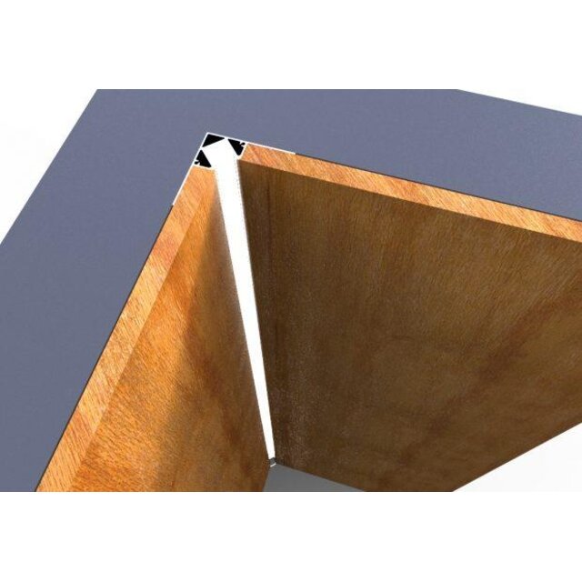 LED gips hoekprofiel 2 meter 37,9 mm x 13,76 mm GIPS23BINNENHOEK