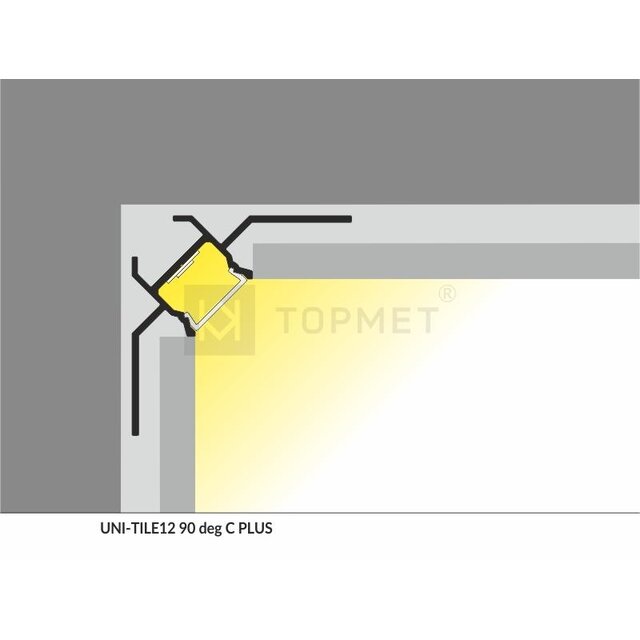 LED gips hoekprofiel inclusief opaal klikcover 39,9 mm x 39,9 mm GIPS24 BINNENHOEK