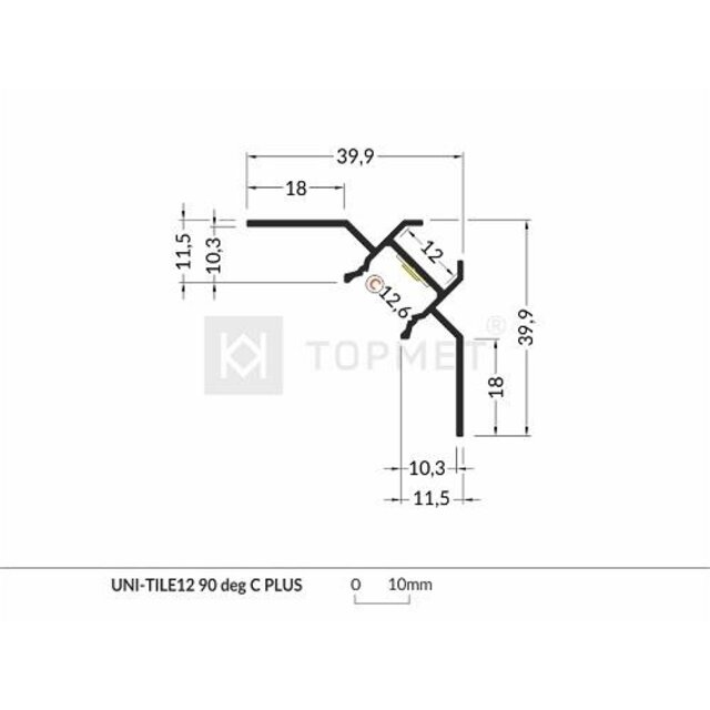 LED gips hoekprofiel inclusief opaal klikcover 39,9 mm x 39,9 mm GIPS24 BINNENHOEK
