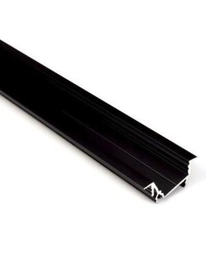 Zwart diagonaal inbouw LED profiel 30 mm x 12.7 mm - C22ZWART