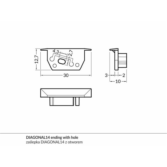 C22 zwart eindkappen set L / R