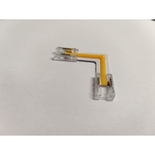 COB LED Strip - 90 graden transparante hoek connector T.B.V. - 2700K extra warm witte LED Strips - ip20