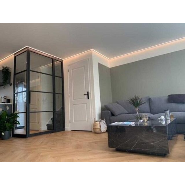 COB LED Strip - 90 graden transparante hoek connector T.B.V. - 3000K warm witte LED Strips - ip20