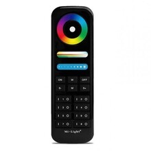 Zwarte LED afstandsbediening + Zwarte wandhouder voor ieder type LED – 8 zones – Miboxer FUT089B