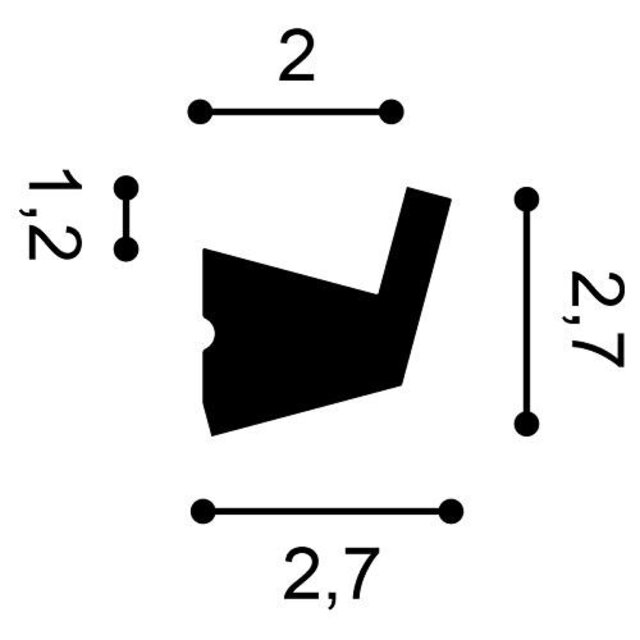 LED sierlijst 2 meter – CX189WIT – 2,7 x 2,7 CM