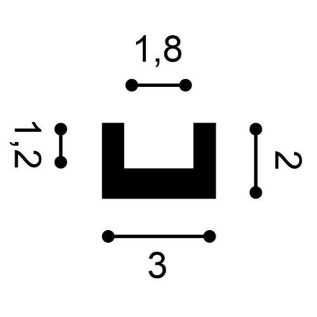 LED sierlijst 2 meter – CX190WIT – 3 x 2 CM