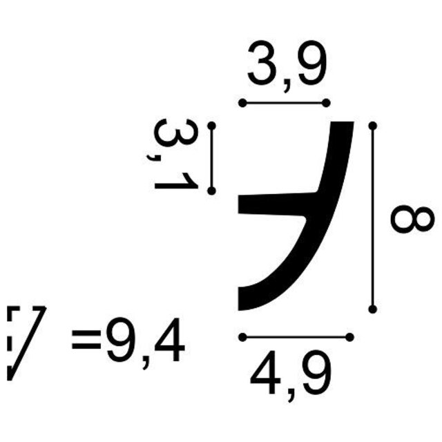 LED sierlijst 2 meter – C373WIT – 8 x 4,9 CM