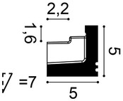 LED sierlijst 2 meter – C361WIT- 5 x 5 CM
