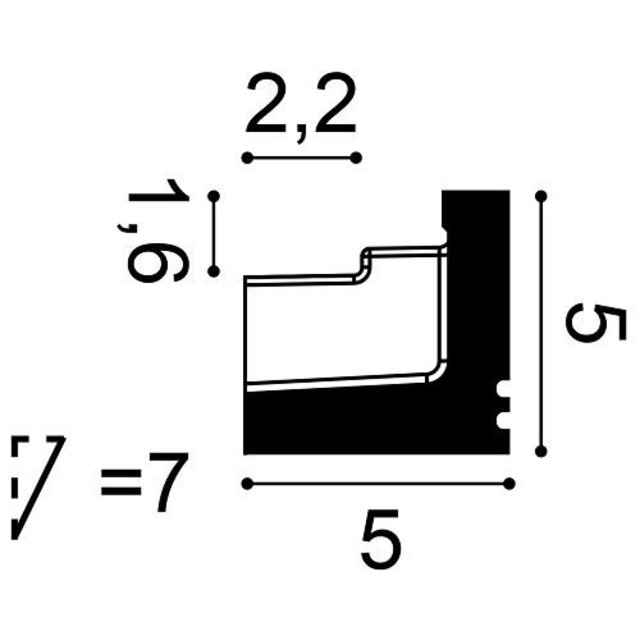 LED sierlijst 2 meter – C361WIT- 5 x 5 CM
