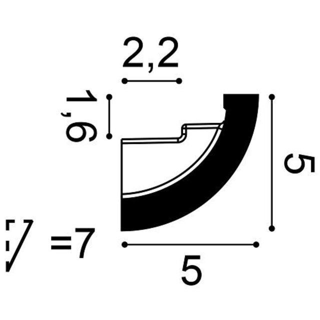 LED sierlijst 2 meter – C362WIT – 5 x 5 CM