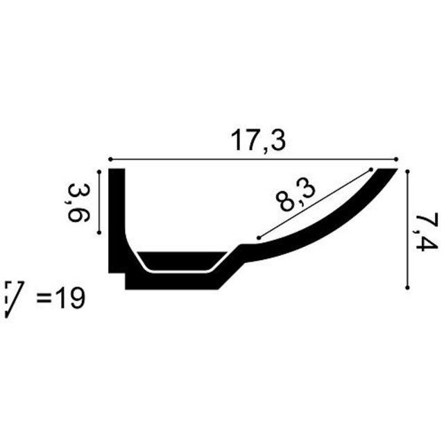 LED sierlijst 2 meter – C351WIT – 17,1 x 7,6 CM