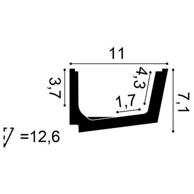 LED sierlijst 2 meter – C357WIT – 11 x 7,1 CM