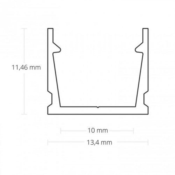 Luksus LED profielen LED profiel met opaal klikafdekking 13,4 mm x 11,46 mm – SLIM04ALU